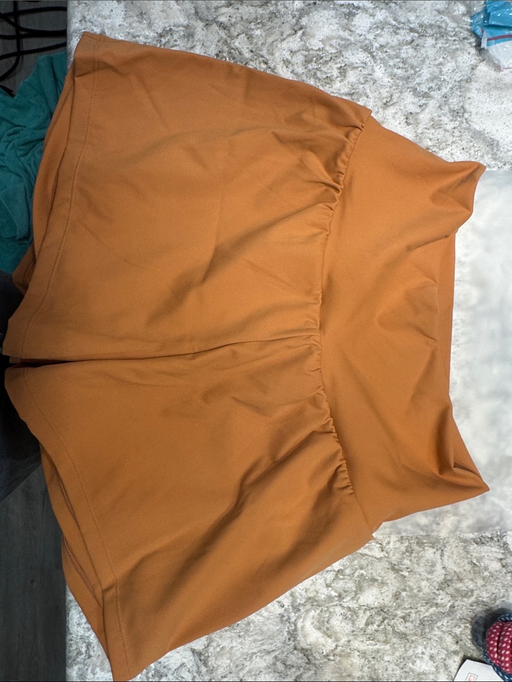 HALARA Rust Orange High-Waist Athletic Double lined shorts